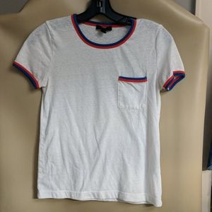 J. Crew white vintage style pocket t-shirt.